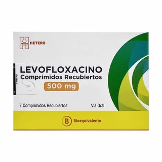 Envase de Levofloxacino 500 mg x 7 comprimidos