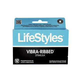 Envase de Lifestyles vibra-ribbed x 12 un