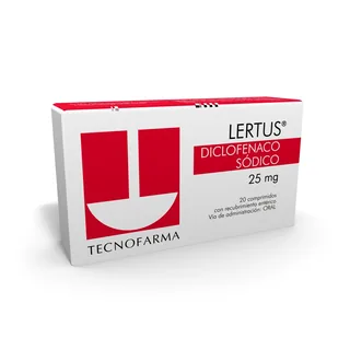 Envase de Lertus 25 mg x 20 comprimidos