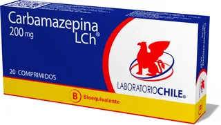 Envase de Carbamazepina 200 mg x 20 comprimidos