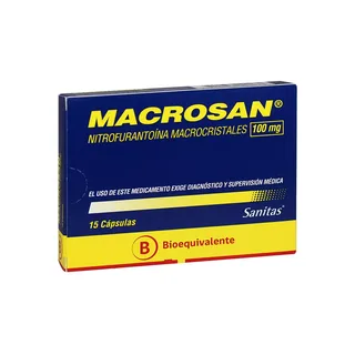 Envase de Macrosan 100 mg x 15 cápsulas