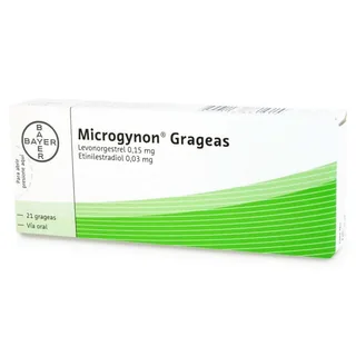 Envase de Microgynon 0,03 mg / 0,15 mg x 21 grageas