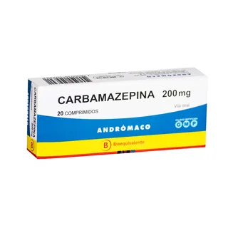 Envase de Carbamazepina 200 mg x 20 comprimidos