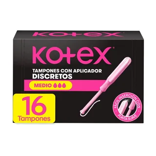 Envase de Kotex tampon con aplicador medio x 16
