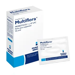 Envase de Multiflora pvo susp 14 sachet 1 g