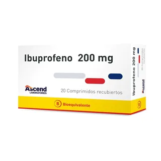 Envase de Ibuprofeno 200 mg x 20 comprimidos ascend
