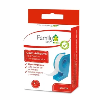 Envase de F.set cinta adhesiva plas 1.25 x 9mt