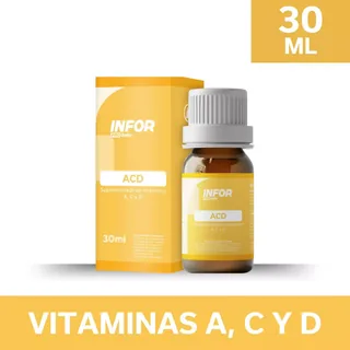 Envase de Infortin pro baby vitaminas acd gotas x 30 ml