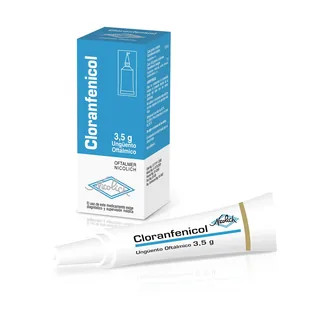 Envase de Cloranfenicol x 3,5 gr ungüento oftalmico