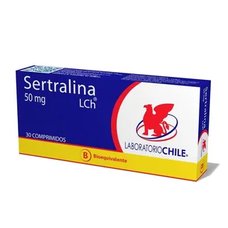 Envase de Sertralina 50 mg x 30 comprimidos laboratorio chile