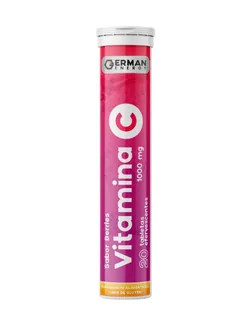 Envase de Vitamina c 1000 mg efervescente berries x 20 tabletas vitaminas