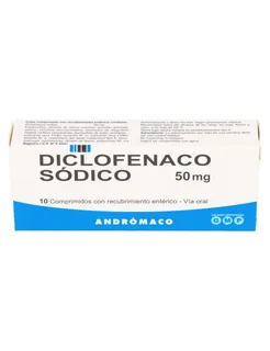 Envase de Diclofenaco 50 mg x 10 comprimidos
