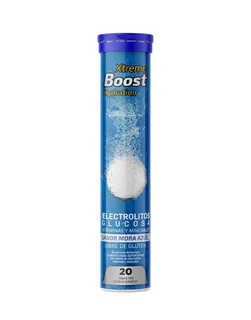 Envase de Boost xtreme electrolitos eferv x 20 comp sabor mora azul