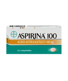 Envase de Aspirina infantil 100 mg x 42 comprimidos