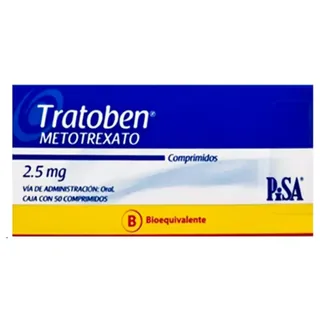 Envase de Tratoben 2,5 mg x 50 comprimidos