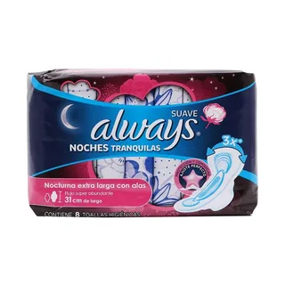 Envase de Always toalla higienica noches tranquilas x 8 un