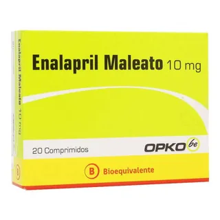 Envase de Enalapril 10 mg x 20 comprimidos