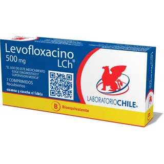 Envase de Levofloxacino 500 mg x 7 comprimidos