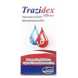 Envase de Trazidex solucion oftalmica 0,3% x 5 ml