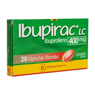 Envase de Ibupirac lc 400 mg x 20 capsulas blandas