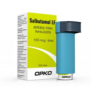 Envase de Salbutamol aerosol para inhalacion 100 mcg / dosis x 200 dosis