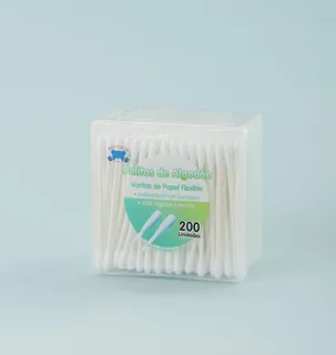 Envase de Palitos de algodon x 100 un caja cuadrada