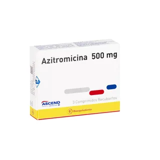 Envase de Azitromicina 500mg x 3 comprimidos