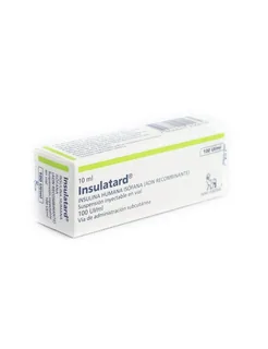 Envase de Insulatard insulina hm isofanica ampolla 100 UI x 10 ml