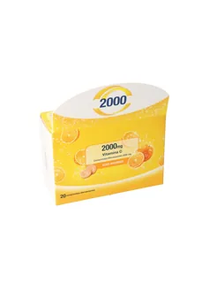 Envase de Cebion vitamina c 2000 mg x 20 comprimidos efervenscentes