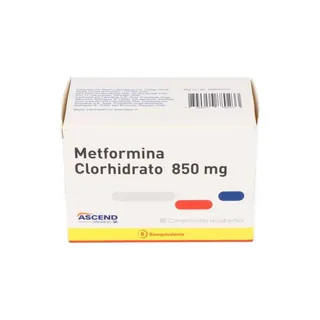 Envase de Metformina 850 mg x 60 comprimidos