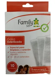 Envase de Fset gasa esterilizada 10 uni x 7,5 cm esp curas