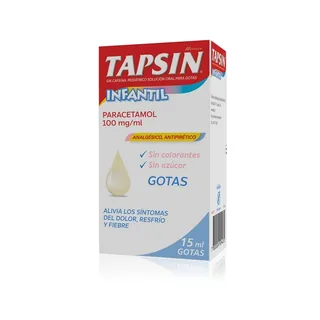 Envase de Tapsin infantil gotas 100 mg / ml x 15 ml