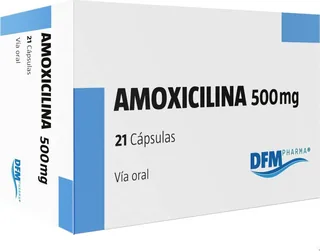 Envase de Amoxicilina 500 mg x 21 capsulas