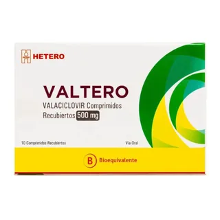 Envase de Valtero 500mg x 10 comprimidos seven pharma