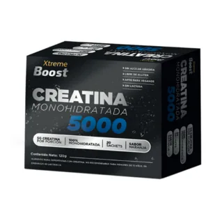 Envase de Creatina 5gr x 20 sobres sabor naranja xtreme boost