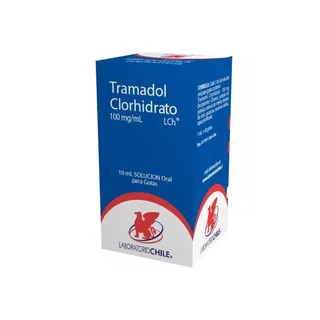 Envase de Tramadol gotas 100 mg / ml x 10 ml laboratorio chile