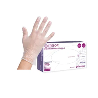 Envase de Guante vinilo transparente talla m x 100 un