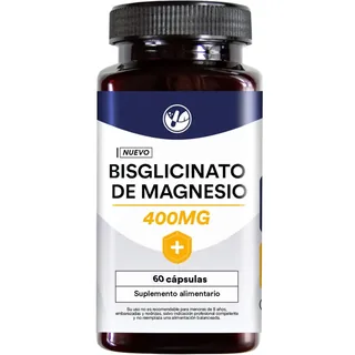 Envase de Bisglinato de magnesio 400mg x 120 capsulas natural farm
