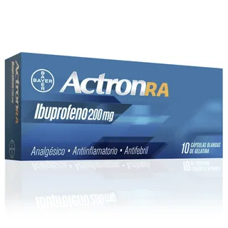 Envase de Actron ra 200 mg x 10 capsulas