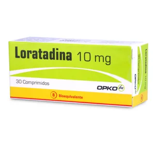 Envase de Loratadina 10 mg x 30 comprimidos opko