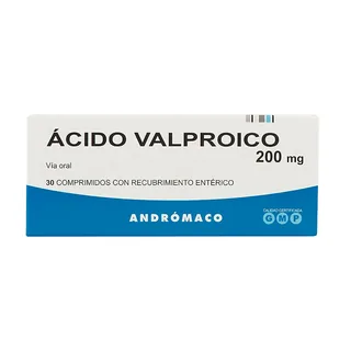 Envase de Acido valproico 200 mg x 30 comprimidos