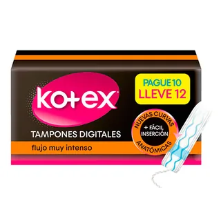Envase de Kotex tampon digital super x 12