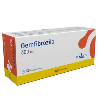 Envase de Gemfibrozilo 300 mg x 30 comprimidos cenabast
