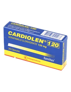Envase de Cardiolen 120 mg x 20 capsulas sanitas