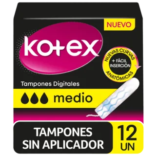 Envase de Kotex tampon digital medio x 12