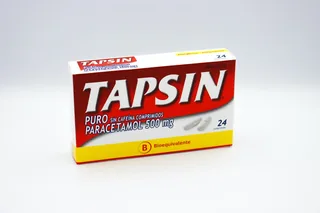 Envase de Tapsin puro 500 mg x 24 comprimidos
