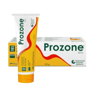 Envase de Prozone gel 30 FPS x 125 gr royeal pharma