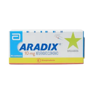 Envase de Aradix 10mg x 30 comprimidos
