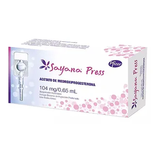 Envase de Sayana press suspension inyectable x 1 ampolla cenabast