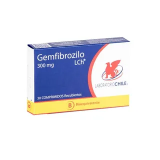Envase de Gemfibrozilo 300 mg x 30 comprimidos
